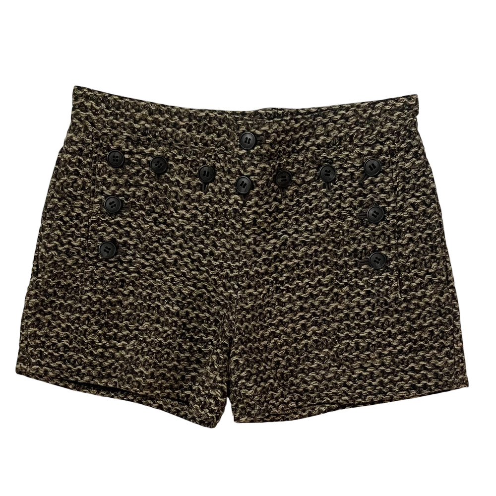 Mihara Yasuhiro Tweed Shorts - Hot Pants - Sailor - Brown Cream Black - Size 2/4
